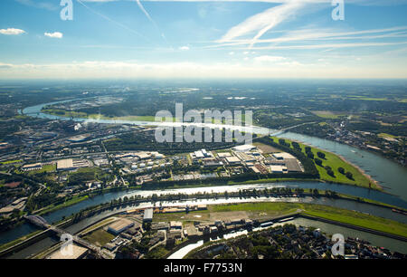 Champ de Kassel, Rhein, Duisport, port industriel de la Ruhr, Allemagne Europe Northrhein-Westfalia-oiseaux vue aérienne Vue aérienne vue yeux Banque D'Images