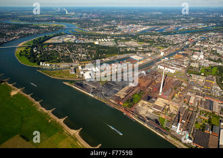 Champ de Kassel, Rhein, Duisport, port industriel de la Ruhr, Allemagne Europe Northrhein-Westfalia-oiseaux vue aérienne Vue aérienne vue yeux Banque D'Images