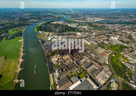 Champ de Kassel, Rhein, Duisport, port industriel de la Ruhr, Allemagne Europe Northrhein-Westfalia-oiseaux vue aérienne Vue aérienne vue yeux Banque D'Images