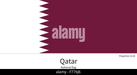 Drapeau national du Qatar des bonnes proportions, couleurs, éléments Illustration de Vecteur