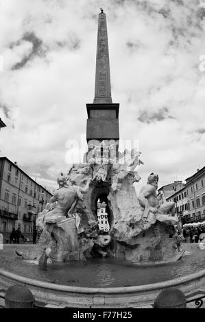 Piazza Navona, Rome, Italie la fontaine rivière Quatre Banque D'Images