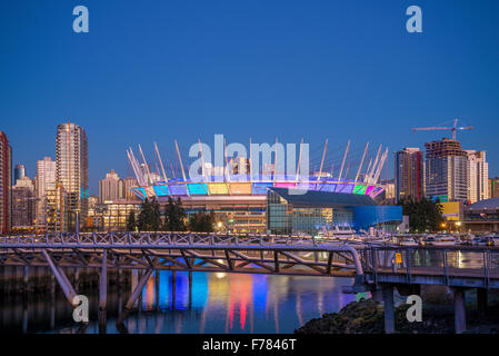 BC Place Stadium, False Creek, Vancouver, British Columbia, Canada, Banque D'Images