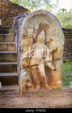 Sri Lanka - Anuradhapura, Ratnaprasada stone Guard, site du patrimoine mondial de l'UNESCO Banque D'Images