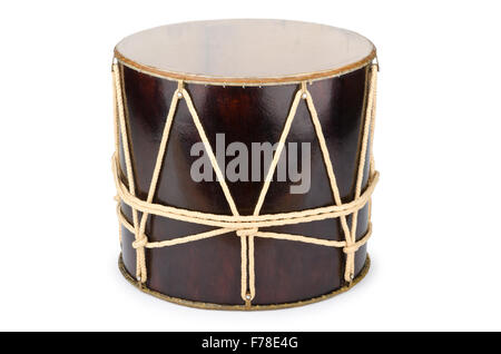 Tambour traditionnel azéri nagara on white Banque D'Images
