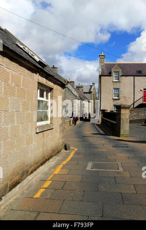 La rue commerciale de la vieille ville de Lerwick Shetland Islands Scotland UK Banque D'Images