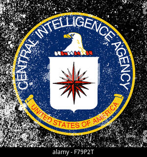 Logo de la Central Intelligence Agency des États-Unis d'Amérique avec effet grunge lourd Banque D'Images