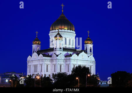 La Cathédrale de Christ le Sauveur (plus grande église chrétienne orthodoxe dans le monde) à Moscou, Russie Banque D'Images