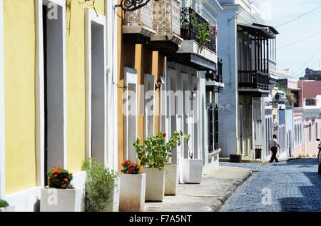 Scène de rue, Old San Juan, Puerto Rico Banque D'Images