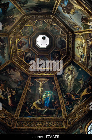 Plafond peint Medici de la chapelle des Princes. Architecte : Matteo Nagetti et Bernardo Buontalenti chapelles Medici, Florence Banque D'Images