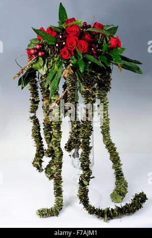 Beauté, bouqet, fleurs, pétales, roses, noël, table, maison, nature, vie, stil design floral, la publicité, l'arôme, Banque D'Images