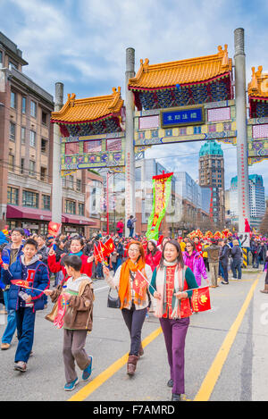 2015 Défilé du Nouvel An Chinois, Vancouver, British Columbia, Canada Banque D'Images