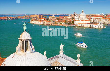 Vue aérienne de Venise de San Giorgio Maggiore Clocher, Venise, Italie, l'UNESCO Banque D'Images