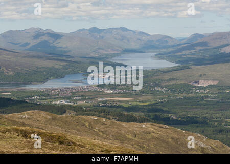 Nevis Range Mountain - voir l'expérience de Fort William, le Loch Eil et le Loch Linnhe dans les Highlands écossais Banque D'Images