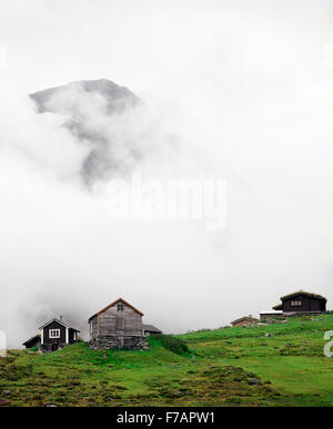 La Norvège, Geiranger, Mountain Shepard cabines Banque D'Images