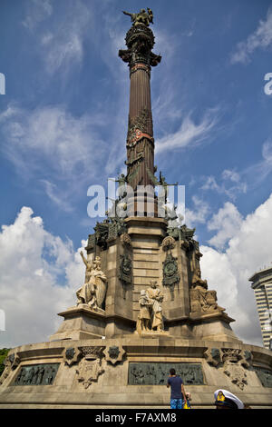 Statue de Christophe Colomb à Barcelone Banque D'Images