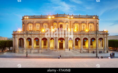 Ducezio palace (Palazzo Ducezio) Noto, Sicile, Italie l'UNESCO Banque D'Images