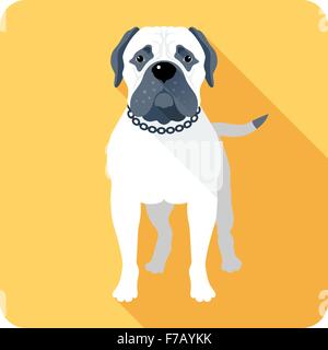 Bullmastiff chien design plat icône Illustration de Vecteur