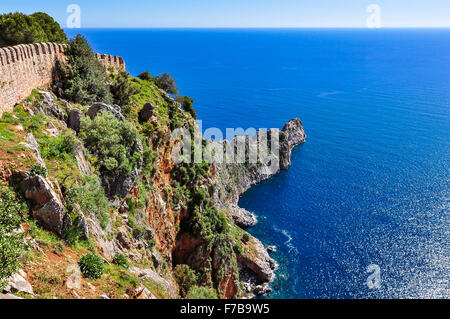 Vue magnifique depuis le château d'Alanya Banque D'Images