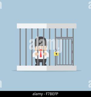 Businessman emprisonné dans une cage, VECTOR, EPS10 Illustration de Vecteur