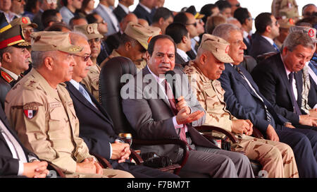 Port Saïd, Le Caire, Égypte. 28 Nov, 2015. Le président égyptien, Abdel Fattah al-Sisi parle lors de l'ouverture d'un projet à Port Said en Egypte, le 28 novembre, 2015 © Bureau Président égyptien/APA/Images/fil ZUMA Alamy Live News Banque D'Images