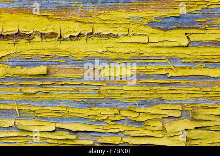Des colorants jaune ancienne sur le bois Banque D'Images