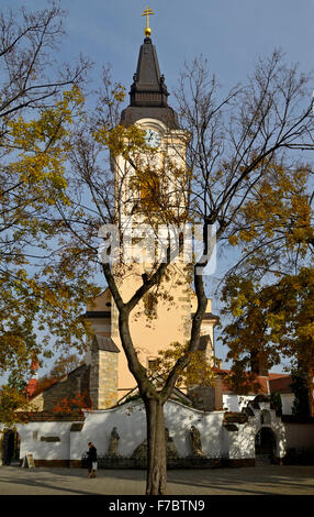 La ville de Kecskemet Hongrie Europe, l'église franciscaine de Saint Nicholas, Bell Tower Banque D'Images