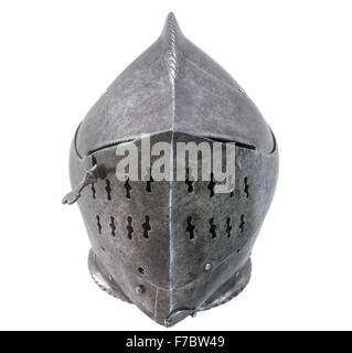 L'Armure de Warrier Helmet On A White Background Banque D'Images