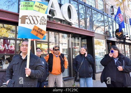 Les membres du syndicat en grève à Montréal Canada Banque D'Images