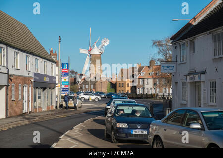 Maud Foster cinq sail moulin, Willoughby Road, Skirbeck, Boston, Lincolnshire, Angleterre, Royaume-Uni Banque D'Images