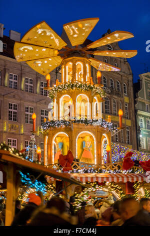 Foire de Noël 2016 Wroclaw Pologne Banque D'Images