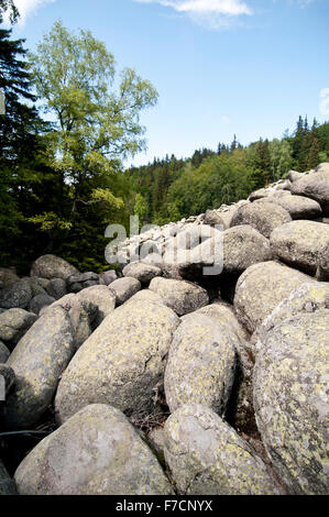 Big River pierre Pierres granitiques sur Rocky River National Park Vitosha ,Bulgarie Banque D'Images