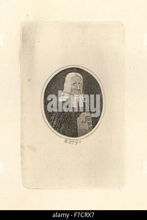 Le révérend John Wesley, fondateur du mouvement évangélique le méthodisme. La gravure sur cuivre par John Kay à partir d'une série de portraits originaux et la caricature d'eaux-fortes, Hugh Paton, Édimbourg, 1842. Banque D'Images