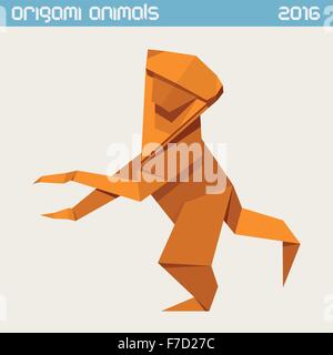 Singe d'origami. Vector illustration simple. Nouvelle Année 2016 Illustration de Vecteur