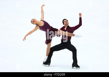 Madison Hubbell / Zachary Donohue (USA), le 28 novembre 2015 - Patinage Artistique : ISU Grand Prix of Figure Skating Trophée NHK 2015 Danse sur glace danse court à grand chapeau à Nagano, au Japon. (Photo de bla) Banque D'Images