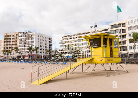 Lifeguard station sur la plage A Arrecife, Lanzarote Banque D'Images