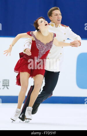 Grand chapeau, Nagano, Japon. 29 Nov, 2015. Ekaterina Bobrova et Dmitri Soloviev (RUS), le 29 novembre 2015 - Patinage Artistique : ISU Grand Prix of Figure Skating Trophée NHK 2015 Danse sur glace danse libre à grand chapeau, Nagano, Japon. © Sho Tamura/AFLO SPORT/Alamy Live News Banque D'Images