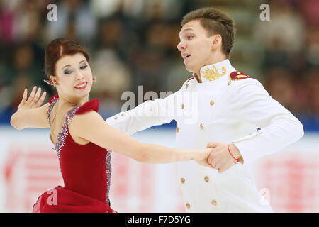 Grand chapeau, Nagano, Japon. 29 Nov, 2015. Ekaterina Bobrova et Dmitri Soloviev (RUS), le 29 novembre 2015 - Patinage Artistique : ISU Grand Prix of Figure Skating Trophée NHK 2015 Danse sur glace danse libre à grand chapeau, Nagano, Japon. © Sho Tamura/AFLO SPORT/Alamy Live News Banque D'Images