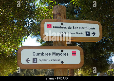 Le Parc Naturel de Sierra de Aracena, chemin de l'affiche, Cumbres de Enmedio, province de Huelva, Andalousie, Espagne, Europe Banque D'Images