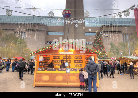 Marché de Noël London South Bank Banque D'Images