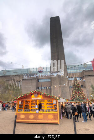 Marché de Noël London South Bank Banque D'Images