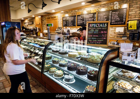 Florida Jupiter, Toojay's Original Gourmet Deli, restaurant restaurants repas manger dehors café cafés bistrot, intérieur intérieur, gâteaux, desserts, case, pro Banque D'Images