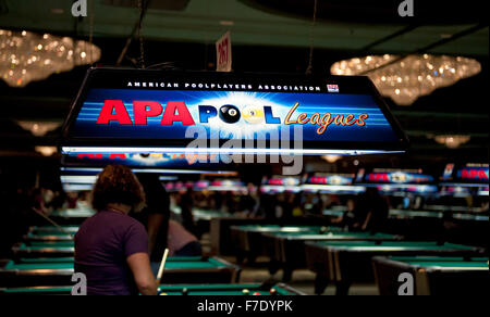 Les joueurs de billard américain Association (APA) au tournoi national, le Westgate Hotel and Casino à Las Vegas, Nevada Banque D'Images