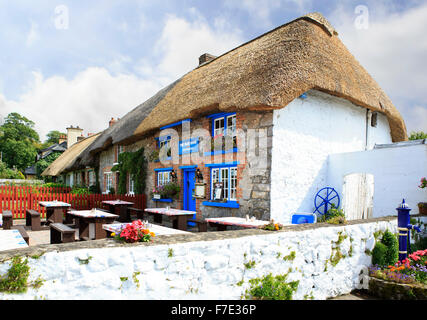 Maisons à toit de chaume de première moitié du xixe siècle en Adare Banque D'Images