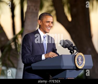 Conférence de presse de clôture par le président Barack Obama à la Conférence de l'APEC à Honolulu, HI Banque D'Images