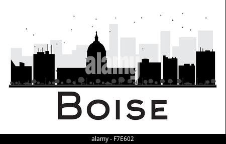 Boise City skyline silhouette noir et blanc. Vector illustration. Concept simple pour le tourisme, la bannière de présentation Illustration de Vecteur