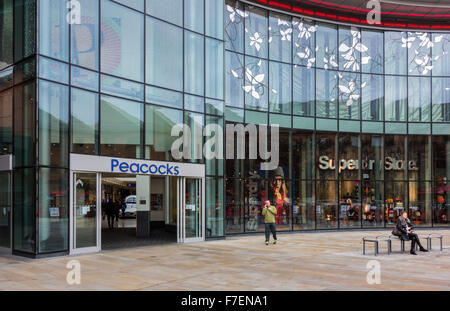 Les paons de commerces et de loisirs, Jubilee Square, Woking, Surrey, England, UK Banque D'Images