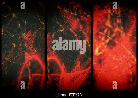 Le triptyque Lightpainting présente l'urbanisme moderne en utilisant des couleurs funky. Le processus de création utilise p DSLR traditionnels Banque D'Images