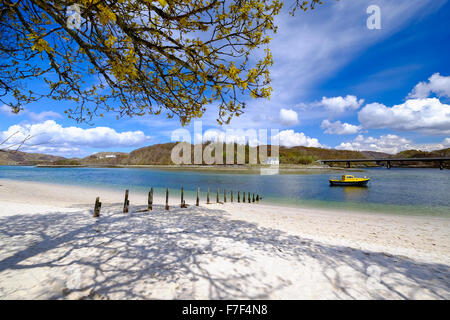 Plage - l'Écossais pittoresque Silver Sands de Morar sur la côte nord-ouest près de Fort William Banque D'Images