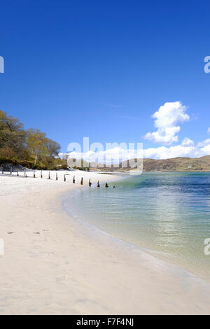 Plage - l'Écossais pittoresque Silver Sands de Morar sur la côte nord-ouest près de Fort William Banque D'Images