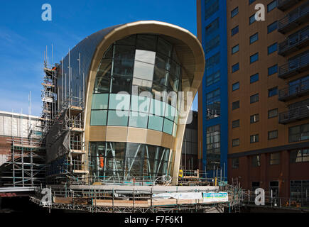 Construction d'une nouvelle entrée sud à la gare de Leeds West Yorkshire Angleterre Royaume-Uni Grande-Bretagne Banque D'Images